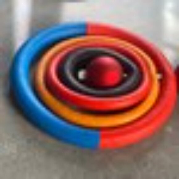 Statement Round and Round Rubber Hoop Earrings - Picture 5 of 7